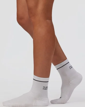 Clearance LSKD 1% Better Performance Quarter Socks White Black