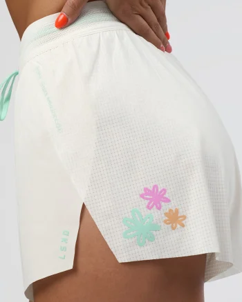 Hot LSKD Accelerate 3" High-Rise Running Short Off White Floral Sticker