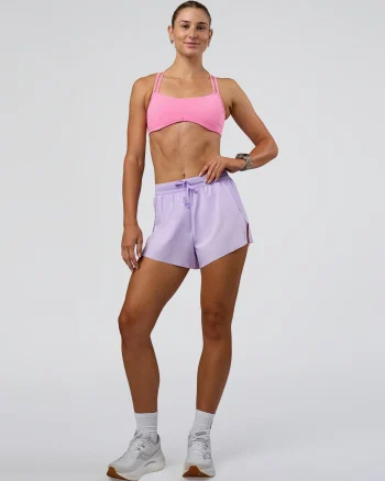 Discount LSKD Accelerate 3" High-Rise Running Short Pale Lilac
