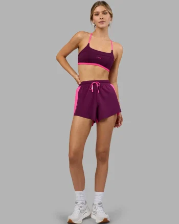 Sale LSKD Accelerate 3" High-Rise Running Short Ultra Pink Plum Caspia