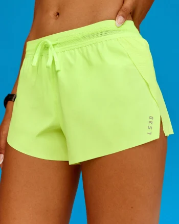 Best LSKD Accelerate 3" Mid-Rise Running Short Lime Glo