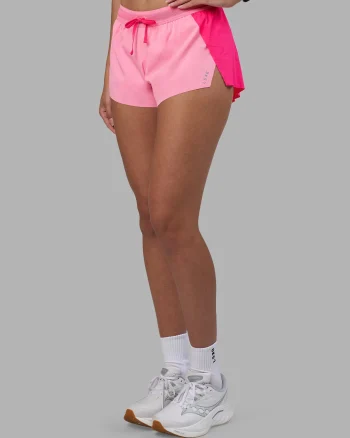 Clearance LSKD Accelerate 3" Mid-Rise Running Short Ultra Pink Candy Pink