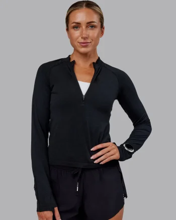 Online LSKD AeroFLX+ Long Sleeve Half Zip Black Marl