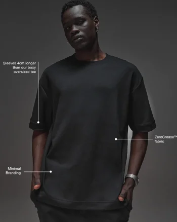 Sale LSKD AfterDark ZeroCrease Oversized Tee Black