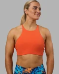 Clearance LSKD AMRAP High Neck Sports Bra Ultra Orange