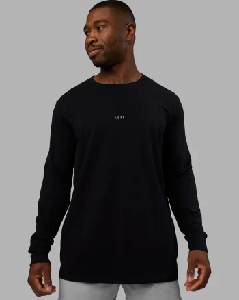 Hot LSKD Base FLXCotton Long Sleeve Tee Black