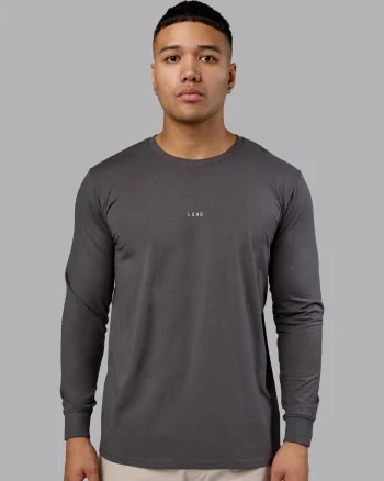 Discount LSKD Base FLXCotton Long Sleeve Tee Dark Storm