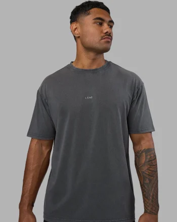 Discount LSKD Base FLXCotton Tee Oversized Dark Storm Washed