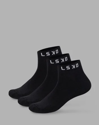 Fashion LSKD Daily 3 Pack Ankle Socks Black