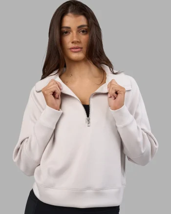 Sale LSKD Elevate SoftTouch 1/2 Zip Sweater Clay Clay