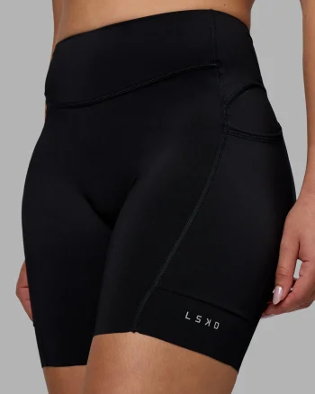 Discount LSKD Elite Run High-Rise 7" Short Pockets Black