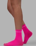 New LSKD Fast Performance Quarter Socks Neon Pink White