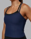 New LSKD Flame Ribbed Tank Future Navy