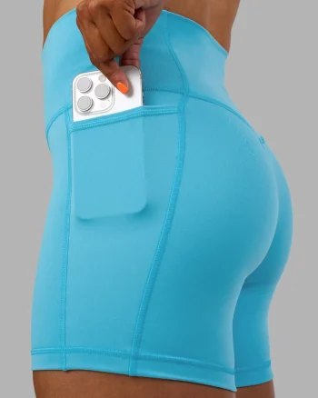 Hot LSKD Fusion High-Rise 6" Short Pockets Blue Atoll