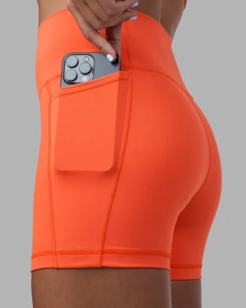 Sale LSKD Fusion Ultra High-Rise 4" Short Pockets Ultra Orange