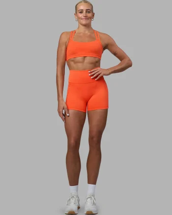 Sale LSKD Fusion Ultra High-Rise 4" Short Pockets Ultra Orange