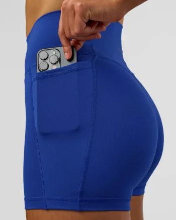 Sale LSKD Fusion Ultra High-Rise 4" Short Pockets Electric Indigo