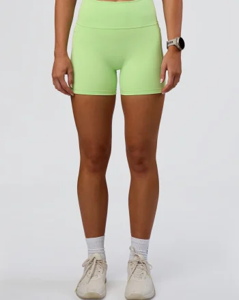Fashion LSKD Fusion Ultra High-Rise 4" Short Pockets Solar Lime