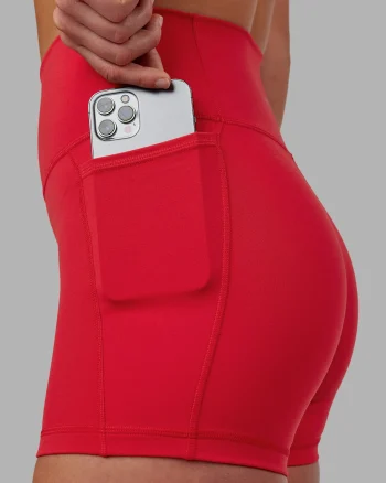 Outlet LSKD Fusion Ultra High-Rise 4" Short Pockets Scarlet