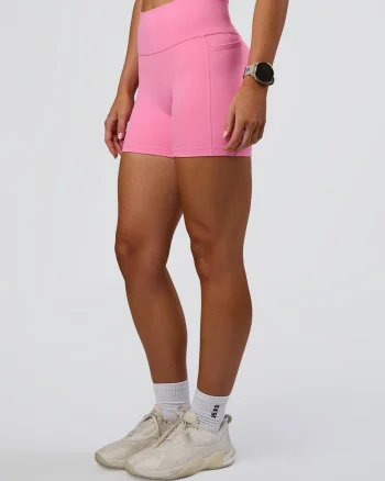 Fashion LSKD Fusion Ultra High-Rise 4" Short Pockets Candy Pink