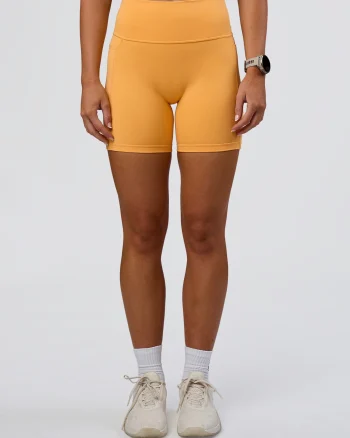 Discount LSKD Fusion Ultra High-Rise 6" Short Pockets Warm Apricot