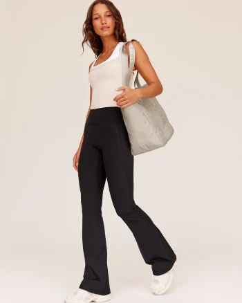 Hot LSKD Fusion Ultra High-Rise Flared Legging Pockets Black