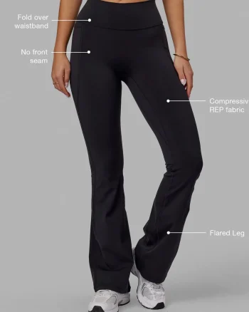 Hot LSKD Fusion Ultra High-Rise Flared Legging Pockets Black