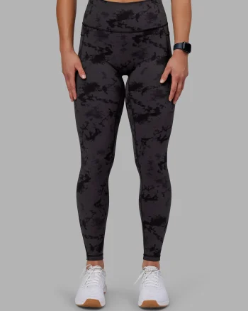 Discount LSKD Fusion Ultra High-Rise Full Length Legging Pockets Black Tie Dye