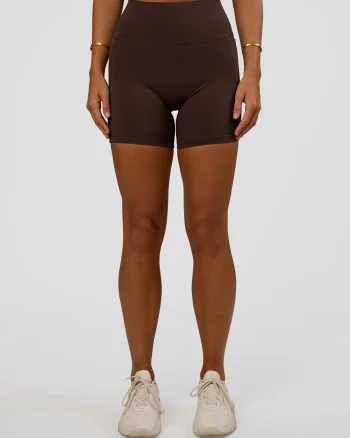 Discount LSKD Fusion V-Contour Ultra High-Rise 6" Short Pockets Hot Chocolate