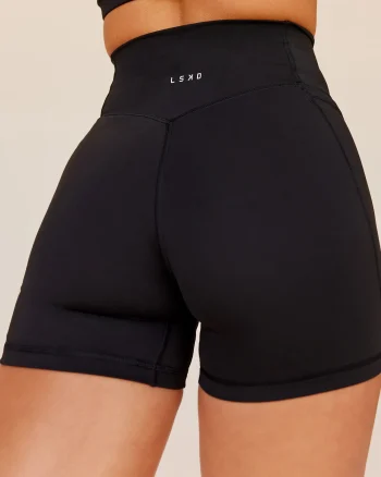 Sale LSKD Fusion V-Contour Ultra High-Rise 4” Short Pockets Black