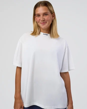 Sale LSKD Go-To FLXCotton Oversized Deviation Tee White Future Navy