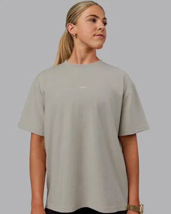 Outlet LSKD Go-To FLXCotton Oversized Tee Shale Beige White