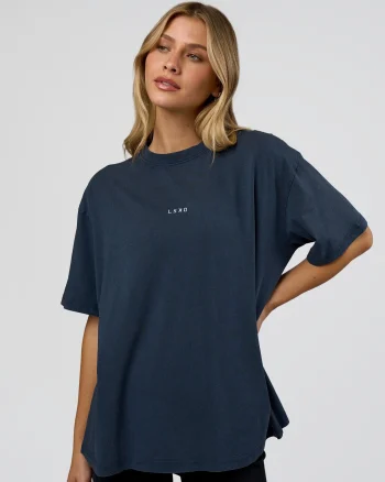 New LSKD Go-To FLXCotton Oversized Tee Future Navy Washed