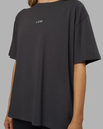 Sale LSKD Go-To FLXCotton Oversized Tee Dark Storm White