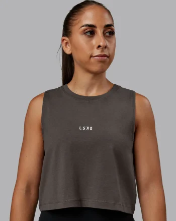 Hot LSKD Go-To FLXCotton Tank Dark Storm White