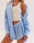 Hot LSKD Go-To Oversized Shirt Poplin Blue