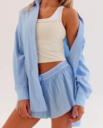 Hot LSKD Go-To Oversized Shirt Poplin Blue