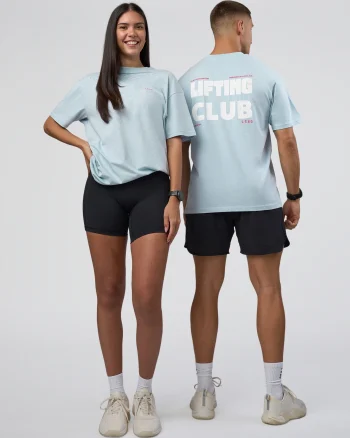 Hot LSKD Lifting FLXCotton Oversized Tee Blue Aura Ultra Pink
