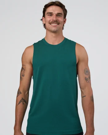 Clearance LSKD Mens AeroFLX+ Seamless Muscle Tank Transformative Teal/Transformative Teal