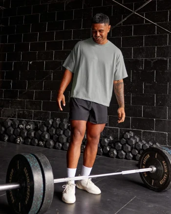 Fashion LSKD Oversized Heavyweight Boxed Tee Light Grey Marl