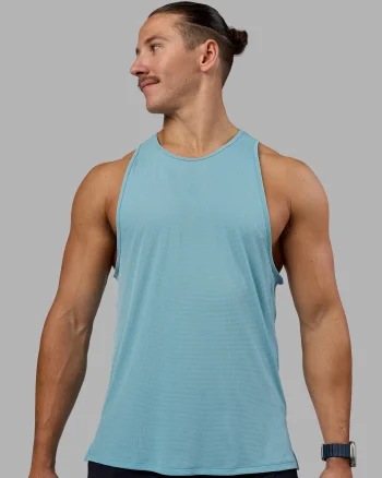 Best LSKD Pace Running Tank Retro Blue