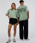 Outlet LSKD Pressure Is Privilege Oversized Tee Iceberg Green Black