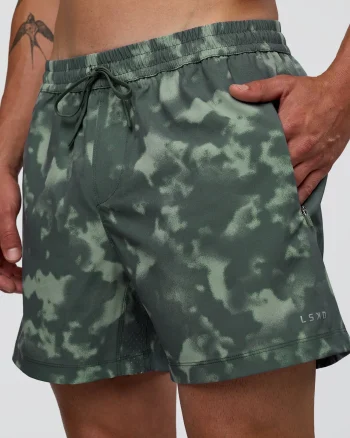 Sale LSKD Rep 5" Performance Short Washed Camo Carbon
