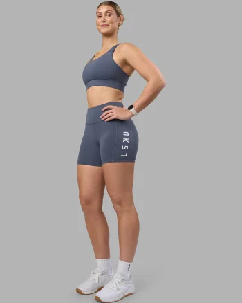 Fashion LSKD Rep Ultra High-Rise 4" Mini Bike Short Pockets Night Shadow White