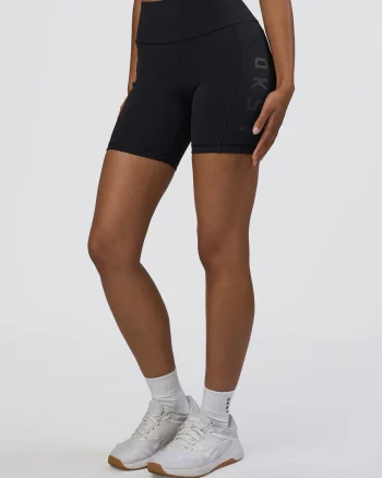 Outlet LSKD Rep Ultra High-Rise 6" Mid Bike Short Pockets Black Black