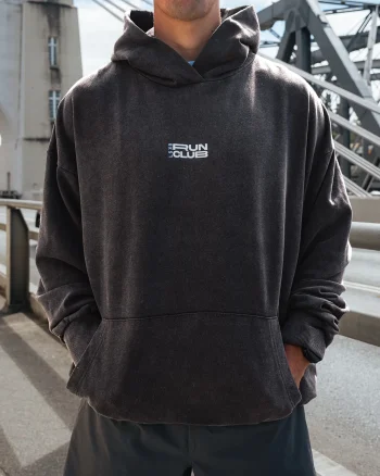 Best LSKD Runner’s Unisex Oversized Hoodie Black Washed White