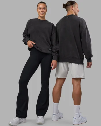 Sale LSKD Segmented Oversized Sweater Black Washed