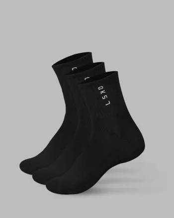 Best LSKD Signal 3 Pack Quarter Sock Black White