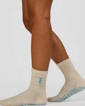 Clearance LSKD Signal Pilates Crew Grip Socks 2.0 Off White Baltic Sea