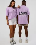 Hot LSKD Standard Issue FLXCotton Oversized Tee Pale Lilac Black